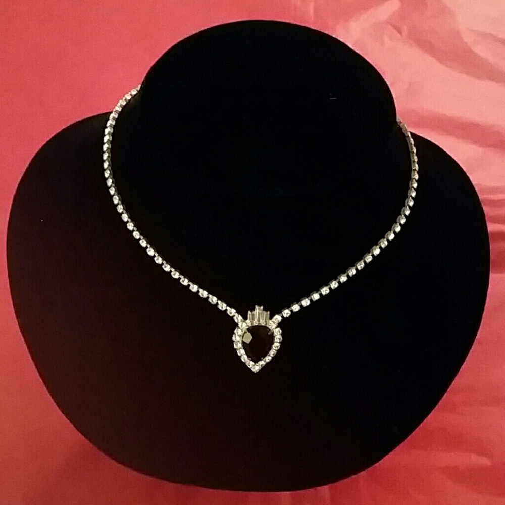Vintage Crystal teardrop necklace